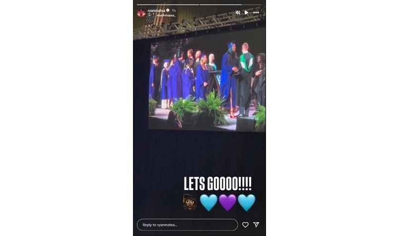 Screenshot of Ryan Hunter's Instagram story | Source: IG/ryanmatea